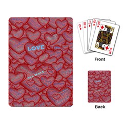 Love Hearts Valentine Red Symbol Playing Cards Single Design (rectangle) by Paksenen