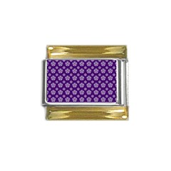 White Pentacle And Purple Pattern Gold Trim Italian Charm (9mm) by cheekywitch