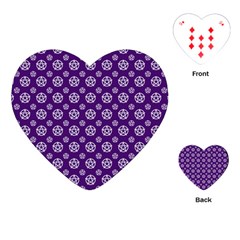 White Pentacle And Purple Pattern Playing Cards Single Design (heart) by cheekywitch