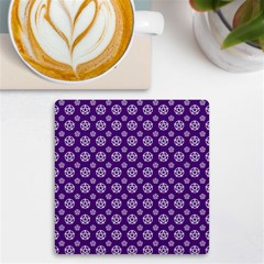 White Pentacle And Purple Pattern Uv Print Square Tile Coaster  by cheekywitch