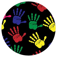 Handprints Hand Print Colourful Round Trivet by Apen