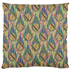 Tribal Background Boho Batik Large Premium Plush Fleece Cushion Case (two Sides) by anzea