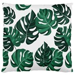 Illustrations Monstera Leafes Large Premium Plush Fleece Cushion Case (Two Sides) Front