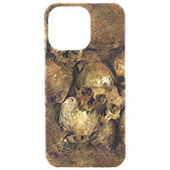 Skull Texture Vintage Iphone 15 Pro Max Black Uv Print Pc Hardshell Case by anzea
