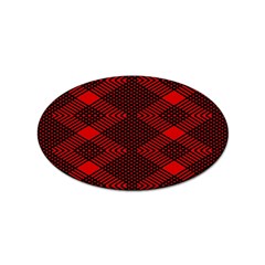 Pattern Black Red Sticker (oval) by 2607694c