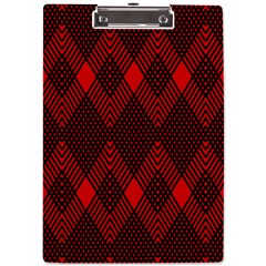Pattern Red Black, A4 Acrylic Clipboard by 2607694c
