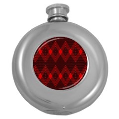 Muster Rot Rot Schwarz Round Hip Flask (5 Oz) by 2607694c