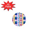 Illustrations Of Fish Texture Modulate Sea Pattern 1  Mini Buttons (10 pack)  Front