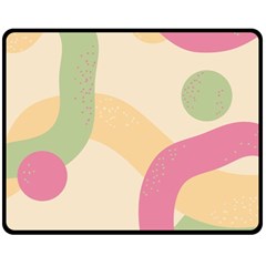 Line Pattern Dot Fleece Blanket (medium) by anzea
