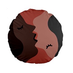 Illustrations Of Love And Kissing Women Standard 15  Premium Round Cushions by anzea