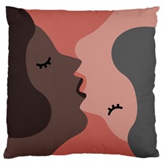 Illustrations Of Love And Kissing Women Large Premium Plush Fleece Cushion Case (two Sides) by anzea