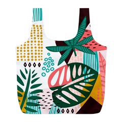 Abstract Seamless Pattern With Tropical Leaves Full Print Recycle Bag (l) by Hannah976