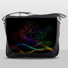 Particles Waves Line Multicoloured Messenger Bag by Proyonanggan