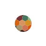 Abstract Hex Hexagon Grid Pattern Honeycomb 1  Mini Buttons Front