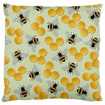Bees Pattern Honey Bee Bug Honeycomb Honey Beehive Standard Premium Plush Fleece Cushion Case (One Side) Front