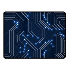 Seamless Pattern Of Glowing Circuit Board Neon Technology Fleece Blanket (small) by Loisa77