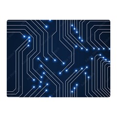 Seamless Pattern Of Glowing Circuit Board Neon Technology Two Sides Premium Plush Fleece Blanket (mini) by Loisa77