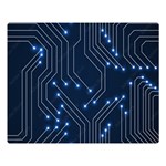 Seamless Pattern Of Glowing Circuit Board Neon Technology Premium Plush Fleece Blanket (Large) 80 x60  Blanket Front