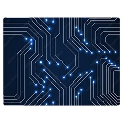 Seamless Pattern Of Glowing Circuit Board Neon Technology Two Sides Premium Plush Fleece Blanket (baby Size) by Loisa77