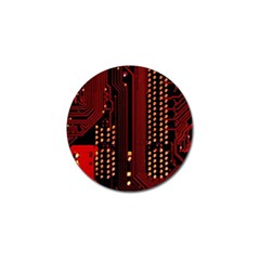 Red Circuit Board Texture Red Circuit Digital Texture Circuit Board Red Technology Golf Ball Marker by Loisa77