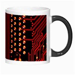 Red Circuit Board Texture Red Circuit Digital Texture Circuit Board Red Technology Morph Mug Right