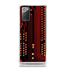 Red Circuit Board Texture Red Circuit Digital Texture Circuit Board Red Technology Samsung Galaxy Note 20 Tpu Uv Case by Loisa77