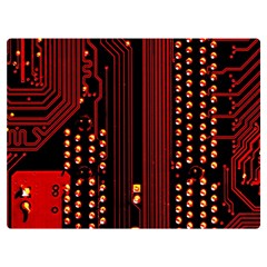 Red Circuit Board Texture Red Circuit Digital Texture Circuit Board Red Technology Two Sides Premium Plush Fleece Blanket (baby Size) by Loisa77