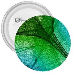 3d Leaves Texture Sheet Blue Green 3  Buttons by Cemarart