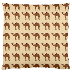 Camel Pattern Design Clothing Large Premium Plush Fleece Cushion Case (two Sides) by Proyonanggan
