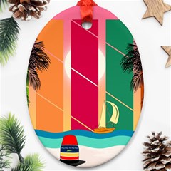 Digital Graphic Clip Art Beach Ornament (oval) by Proyonanggan
