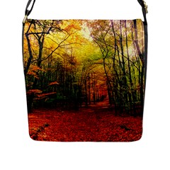 Forest Woods Autumn Nature Flap Closure Messenger Bag (l) by Proyonanggan