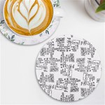 Blackboard Algorithms Black and White Pattern UV Print Round Tile Coaster Front