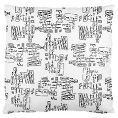 Blackboard Algorithms Black And White Pattern Standard Premium Plush Fleece Cushion Case (one Side) by dflcprintsclothing