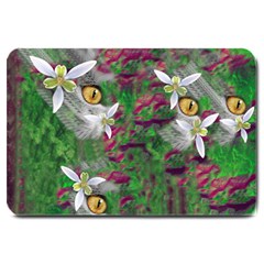 Illustrations Color Cat Flower Abstract Textures Large Doormat by anzea