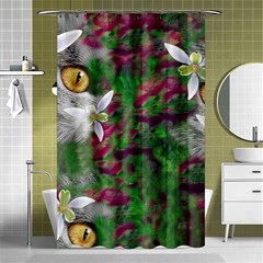 Illustrations Color Cat Flower Abstract Textures Shower Curtain 48  X 72  (small)  by anzea