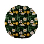 Flower Green Pattern Floral Standard 15  Premium Flano Round Cushions Front