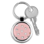 Cute Cat Cartoon Doodle Seamless Pink Pattern Key Chain (Round) Front