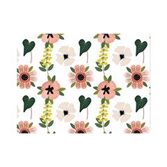 Flower White Pattern Floral Premium Plush Fleece Blanket (mini) by anzea