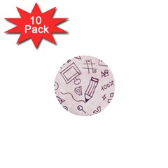 Background Pattern Doodle Wallpaper 1  Mini Buttons (10 Pack)  by Loisa77
