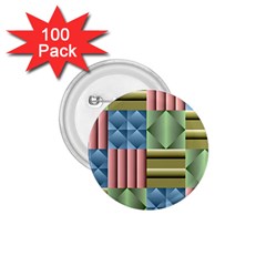 Patchwork Tile Pattern Mosaic 1 75  Buttons (100 Pack)  by Loisa77