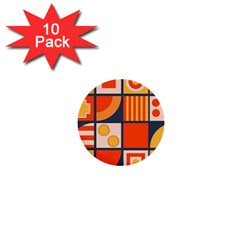 Square Shapes Pattern Design 1  Mini Buttons (10 Pack)  by Loisa77