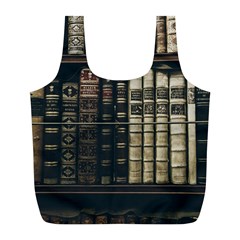 Antique Vintage Old Book Full Print Recycle Bag (l) by Perong