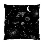 Black Space Drawing Art Planet Drawing Stars Black Space Galaxy Outer Space Standard Cushion Case (Two Sides) Front
