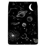 Black Space Drawing Art Planet Drawing Stars Black Space Galaxy Outer Space Removable Flap Cover (L) Front