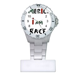 America  I Am Race Plastic Nurses Watch by RiverRootz