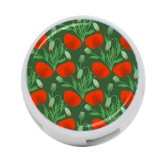 Poppy Fierce Wolf Poppies Bud 4-port Usb Hub (one Side) by Perong