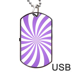Spiral Vortex Rays Lavender Swirl Purple Dog Tag Usb Flash (one Side) by Salmanaz77