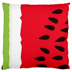 Watermelon Black Green Melon Red Standard Premium Plush Fleece Cushion Case (one Side) by Cemarart