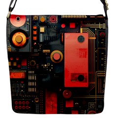 Tech Technology Pattern Flap Closure Messenger Bag (s) by Salmanaz77