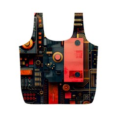 Tech Technology Pattern Full Print Recycle Bag (m) by Salmanaz77